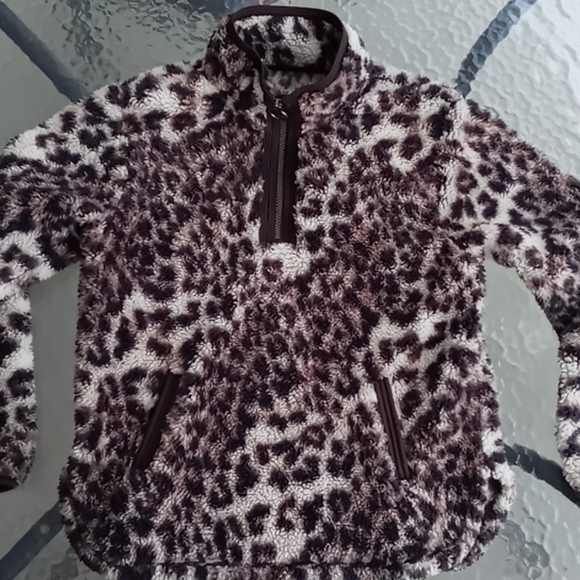 Cuddly Sherpa Leopard Print Pullover Teddy Jacket - Picture 1 of 6